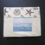 Coastal Life Embroidery Starfish Twin Sheet Set Beige And Chocolate Color. Fixed Price $49.99.