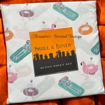 Skull & Bones Skeleton Pool Party Halloween Queen 4PC Sheet Set New Summerween. Fixed Price $45.00.