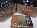 Vintage New Ralph Lauren Maura Pink Floral Ruffled 4PC Sheet Set - King. Fixed Price $1299.00.