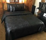 Soft Sheep Nappa Real Leather Queen Size Bed Sheet With Two Pillows. Fixed Price $506.59.