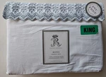 Rachel Ashwell King Sheet Set White Light Blue Embroidered Trim Scalloped Eyelet. Fixed Price $95.95.