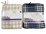2 Room Essentials Twin Xl Microfiber Sheet Sets Beige Checkered & Blue Pl. Fixed Price $20.00.