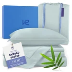 Kickoff Viscose Bamboo Sheets Size 4-PC 100% Organic King, Coastal Blue. Fixed Price $118.64.