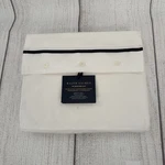 Ralph Lauren Queen Flat Sheet White Navy Blue Palmer Percale Organic Cotton. Fixed Price $47.49.