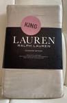 Ralph Lauren Dunham Oat King Pillowcases Cotton Sateen 300TC New Package. Fixed Price $26.99.