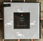 Cynthia Rowley Unicorns Twin Size Sheet Set - Light Gray Background. Fixed Price $38.00.