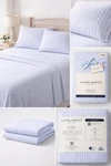 Laura Ashley Twin Sheet Set Bedford Skinny Stripe Blue 4PC Farmhouse Cottage. Fixed Price $39.98.