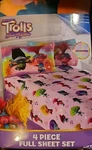 Trolls Band Together 4 Piece Full Sheet Set Super Soft Microfiber, Free Shipping. Fixed Price $25.00.