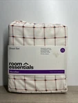 Twin/twin Xl Microfiber 3-PIECE Sheet Set Off White Plaid Room Essentials. Fixed Price $10.00.