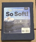 Serta Sheet Set Full Soft 6 Pc Deep Pocket Boxer Hem Cool Comfort Navy Blue. Fixed Price $42.00.