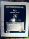 Sertapedic 800 Queen Cotton Blend Sheet Set White Soft Smooth Sateen. Fixed Price $50.00.