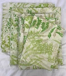 Vintage Vera Neumann Shadow Fern King Sheet Set Flat Fitted 2 Cases Green. Fixed Price $225.00.