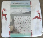 New Flannel From Portugal Sheet Set - Red (plaid) Reindeer King. Fixed Price $45.99.
