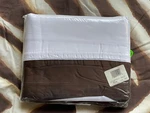 New! Rare Ralph Lauren *brown White Wentworth Cuff Umber Queen Flat Sheet Irr.. Fixed Price $59.95.