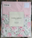 Laura Ashley Aveline Twin Size Cotton Sheet Set Pink Floral Stripe Border. Fixed Price $65.00.