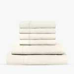 Luxury King Bedding Set - 400 Tc Egyptian Cotton Sateen, Pillowcases, Ivory. Fixed Price $113.99.