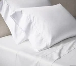 Restoration Hardware Italian Ultra 600 Thread Count Sateen Sheet Set Twin White. Fixed Price $275.00.