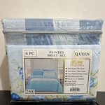 Hejeme Queen Sheet Set 6 Pc Blue Floral Deep Pocket 2400 Thread Count. Fixed Price $25.99.