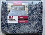 Better Homes & Garden 3-PC Twin Cotton Sheet Set 300 Thread Count Indigo Paisley. Fixed Price $14.99.