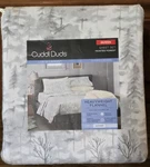 New Cuddl Duds Queen Size 4 Pc Soft Warm Flannel Sheet Set - Painted Forest Gray. Fixed Price $49.99.