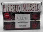 Rae Dunn Bed Sheet Set King Blessed Black Plaid 2 Embroidered Pillowcases. Fixed Price $59.99.
