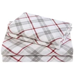Comfort Spaces Cotton Flannel Sheets Size, Ultra Queen, Plaid Grey/red. Fixed Price $60.45.