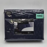 London Fog 6 Piece King Sheet Set Navy Blue Diamond Bonus Pillowcases Sealed New. Fixed Price $61.70.