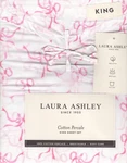 Laura Ashley King Sheet Set Trailing Bows Pink 4PC Cottage Farmhouse Chic White. Fixed Price $77.39.
