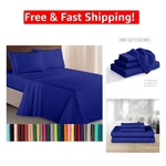 Luxurious 1500 Thread Count Microfiber King Bed Sheet Set, Royal Blue Elegance. Fixed Price $37.79.