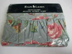 Vintage Ralph Lauren Garden Rambler Slate Blue Floral Ruffled Flat Sheet - Full. Fixed Price $99.99.