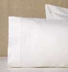 Sferra Analisa Italian White Cotton Percale Pillowcase Pair With Hemstitch. Fixed Price $106.00.