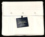 $215 New Ralph Lauren Home Queen Flat Sheet 624 Tc Handkerchief Embroidery White. Fixed Price $103.50.
