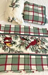 Franco Full Cotton Flannel Sheet Set Winter Red Cardinal Pine Tree Rustic Soft. Fixed Price $39.00.