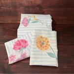 Jcpenney Vintage Percale Stripe & Floral Queen Fitted Sheet And Pillowcases. Fixed Price $31.59.