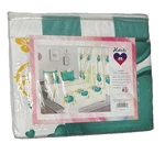 Haiti King 10-PIECE Sheet Set Hearts White/teal/yellow Machine Wash. Fixed Price $35.00.