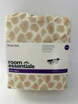 Room Essentials Queen Microfiber Sheet Set Geometric Beige Pink White. Fixed Price $15.99.