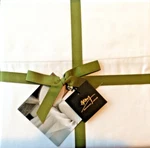 Michael Aram Queen Flat Sheet Striated Band 400 Tc 100% Cotton White Nwt. Fixed Price $85.00.