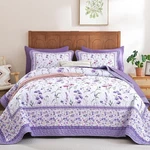 Wongs Bedding Floral Quilt Set Queen, Cute Purple Flowers. Fixed Price $58.89.