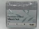 Luxclub Set 4 Piece Full Microfiber 36-STRIPED Grey Deep Pocket Bedsheets. Fixed Price $16.78.