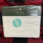 Lauren Ralph Worth Avenue Silver Polka Dot Queen Flat Sheet 450 Tc White. Fixed Price $99.99.