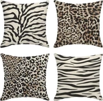 Throw Pillow Covers Home Decor Set Of 4 Animal Leopard Brown Safari Abstract. Fixed Price $20.39.
