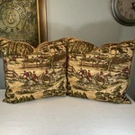 Ralph Lauren Leighton Hunt Down Pillows In Covers 20 Horses Dogs Equestrian. Fixed Price $140.00.