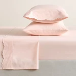 New Pottery Barn Cynthia Rowley Scalloped Embroidered Sheet Set Queen. Fixed Price $87.99.