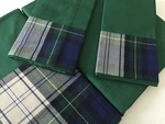 Luxury Italian 100%EGYPTIAN Cot Percale King Bed Set Sheets Green Blue Checked. Fixed Price $129.00.