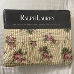 Vtg New Ralph Lauren Sophie Cotton Floral Yellow Stripe Full Flat Sheet Ruffle. Fixed Price $39.99.