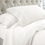 Amrapur Overseas 4-PIECE Crochet Lace Bed Sheet Set, Queen, White. Fixed Price $39.69.