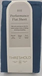 Threshold Queen 400 Thread Count Performance Flat Sheet Metallic Blue New. Fixed Price $12.99.