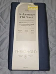 Threshold Full Size Smooth Cotton Sateen Metallic Blue Flat Sheet 85" X 96". Fixed Price $15.99.