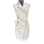 Calvin Klein Cream Color Dress W/ Gold Accent Zippers And Belt Women 4. Fixed Price $36.00.