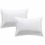 Luxury Hotel Hemstitch White Pillow Sham 2-PACK Euro Size Levinsohn Textiles. Fixed Price $39.95.